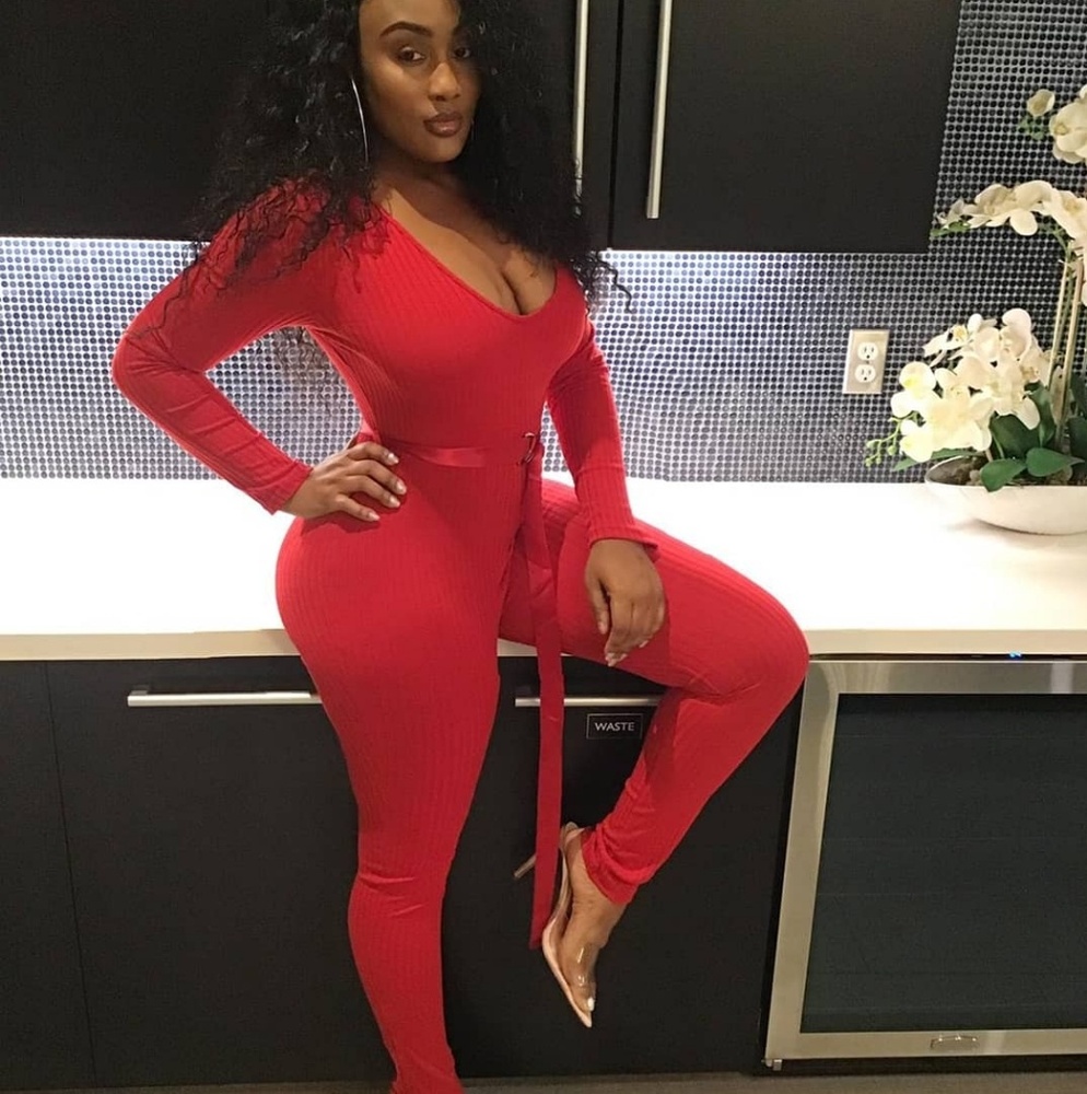 Princiana’s lipstick Stain Sweater Jumpsuit